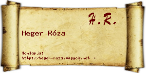 Heger Róza névjegykártya
